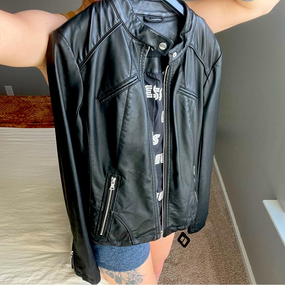 Guess faux leather jacket brand new with tags, never been worn